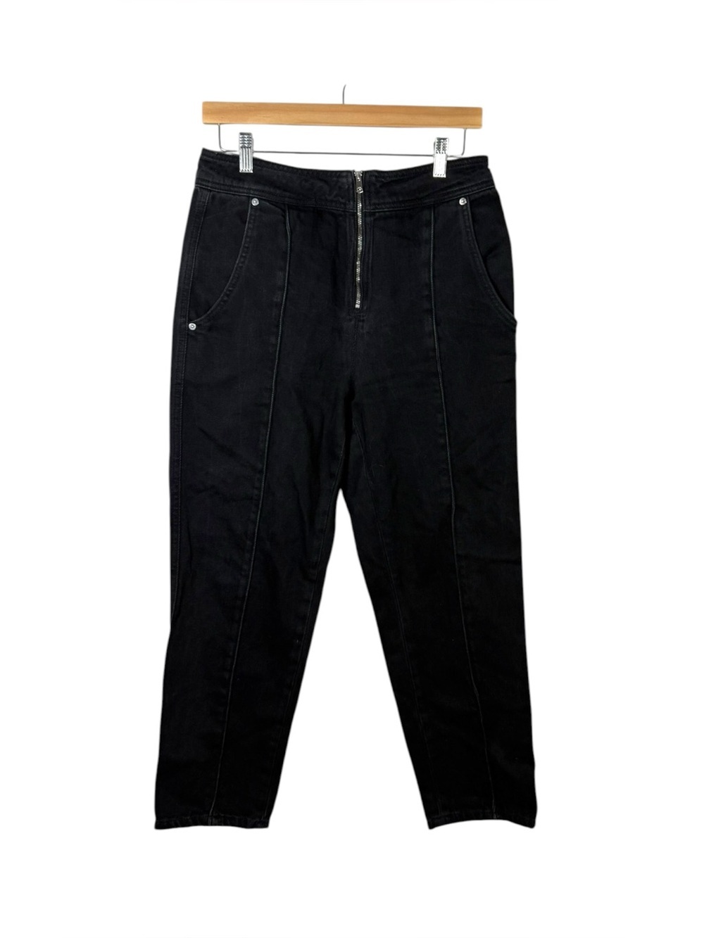 Reiss Zadie Zip Front Straight Leg Jeans Dark Wash Denim Size 29